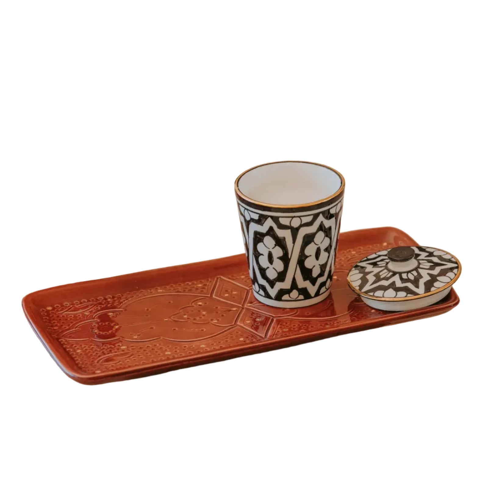 Long Rectangular Tray - Marsala Gold Imprint