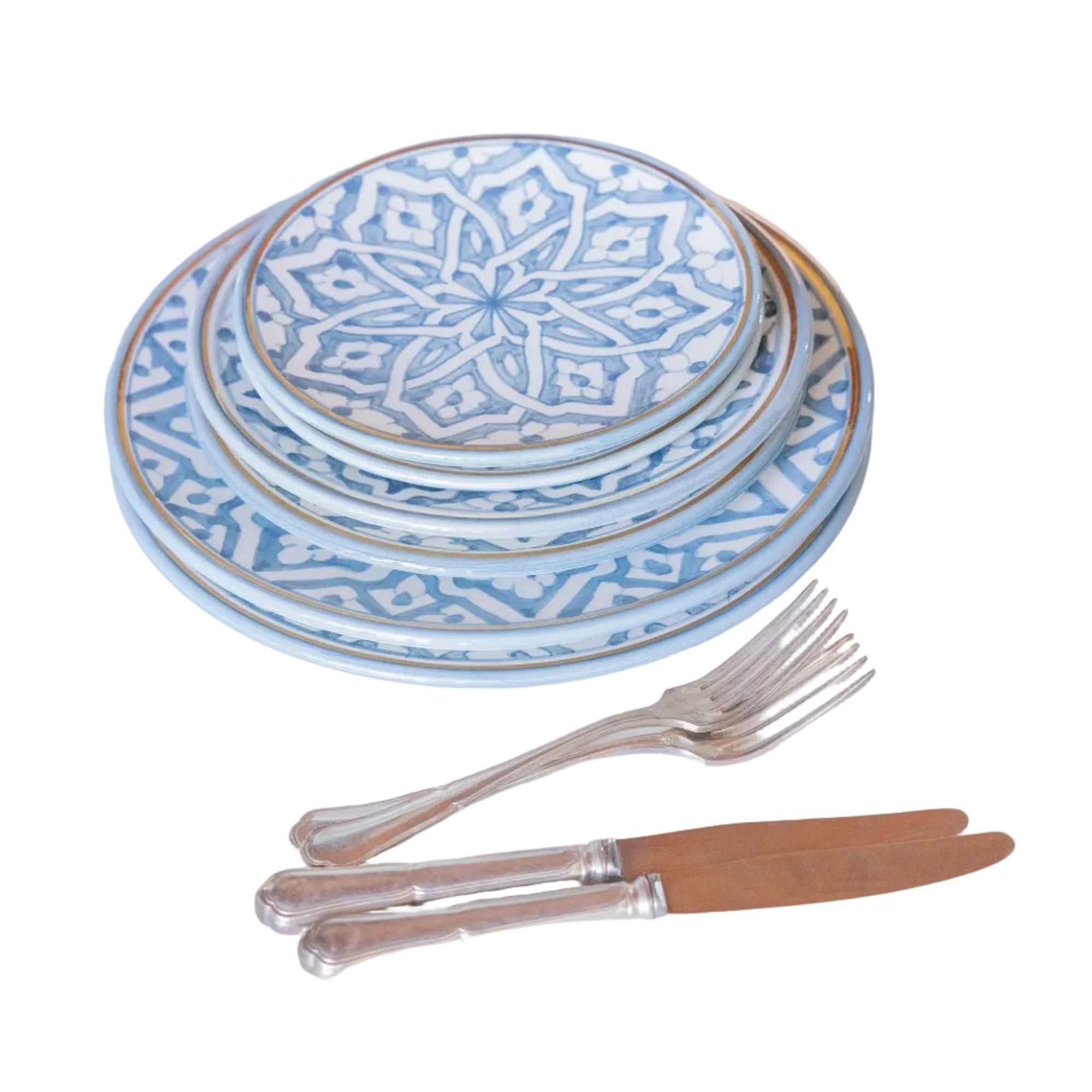 Dinner Plate - Fassia Blue Stone Gold