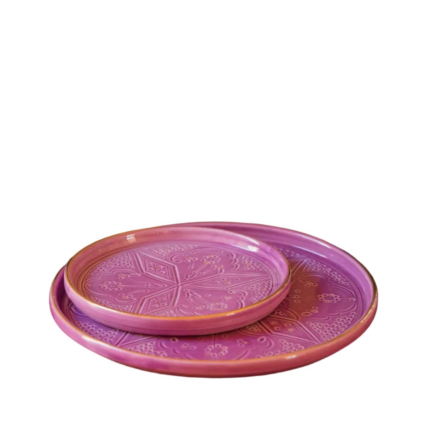 Round Decorative Tray - Lilac Gold Imprint