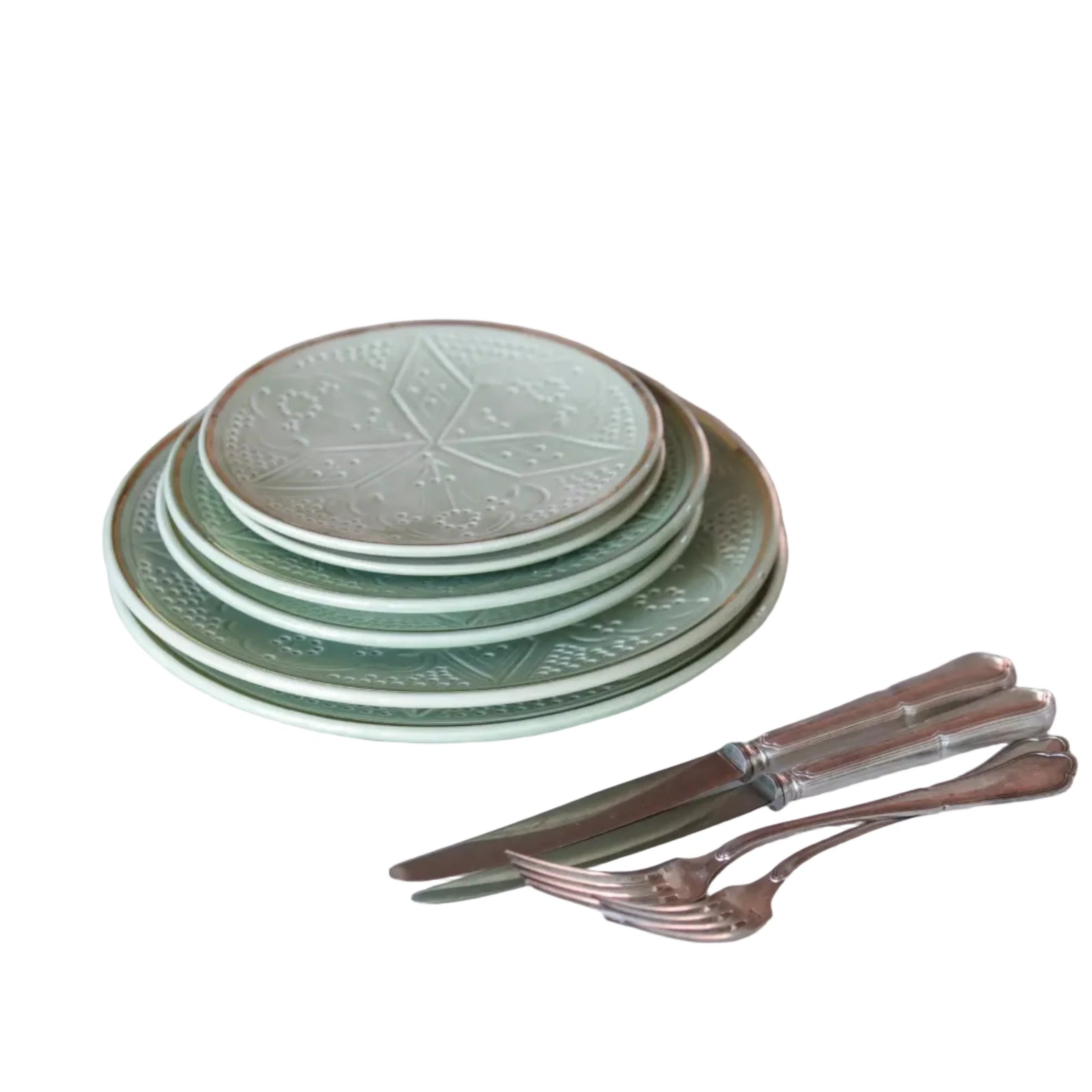 Dinner Plate - Mint Gold Imprint