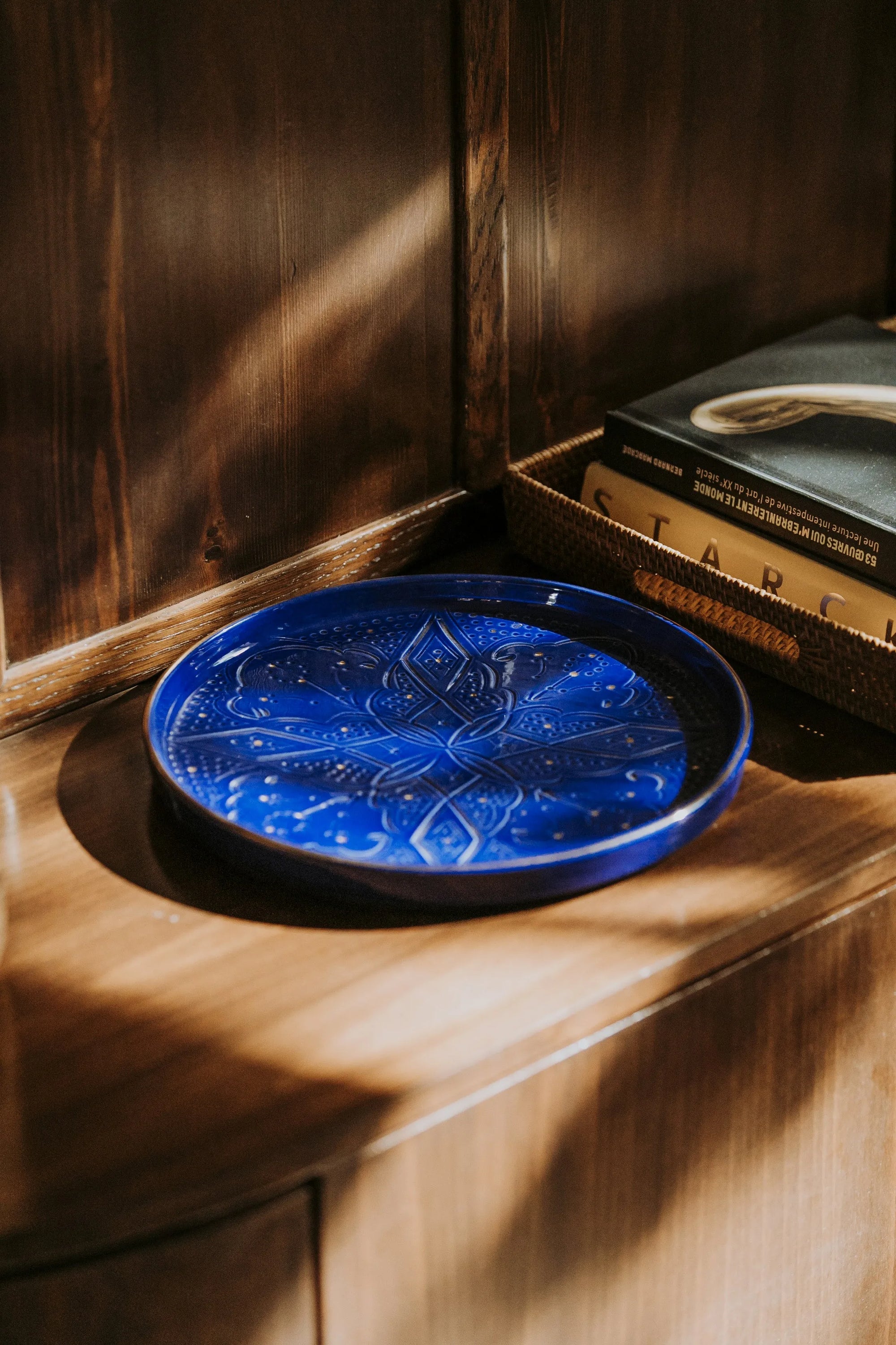 Round Tray - Majorelle Blue Gold Imprint