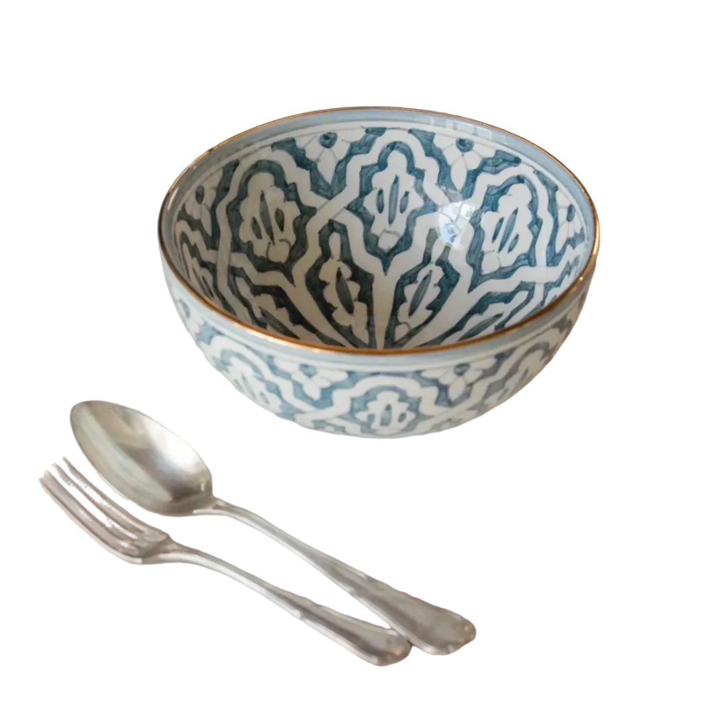 Round Bowl and Salad Bowl - Fassia Blue Stone Gold