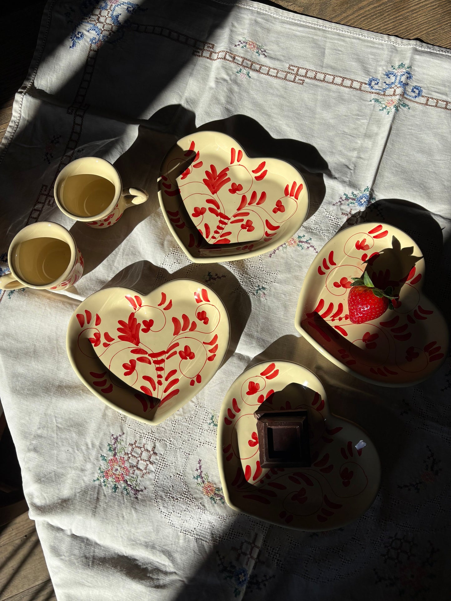 Heart Shaped Pastry Plates set of 4