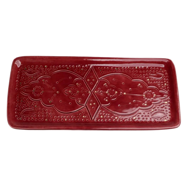 Long Rectangular Tray - Aubergine Gold Imprint