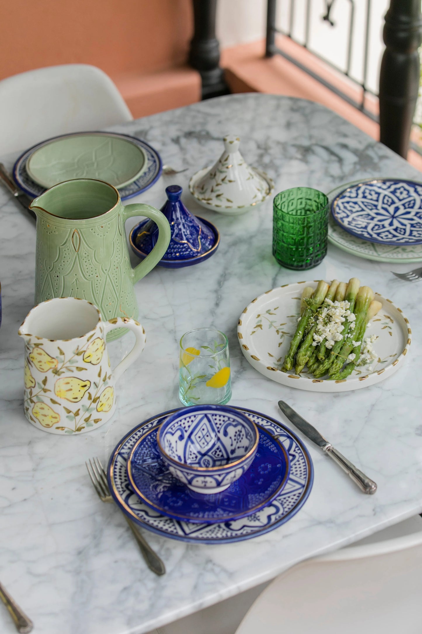 Dinner Plate - Majorelle Blue Gold Imprint