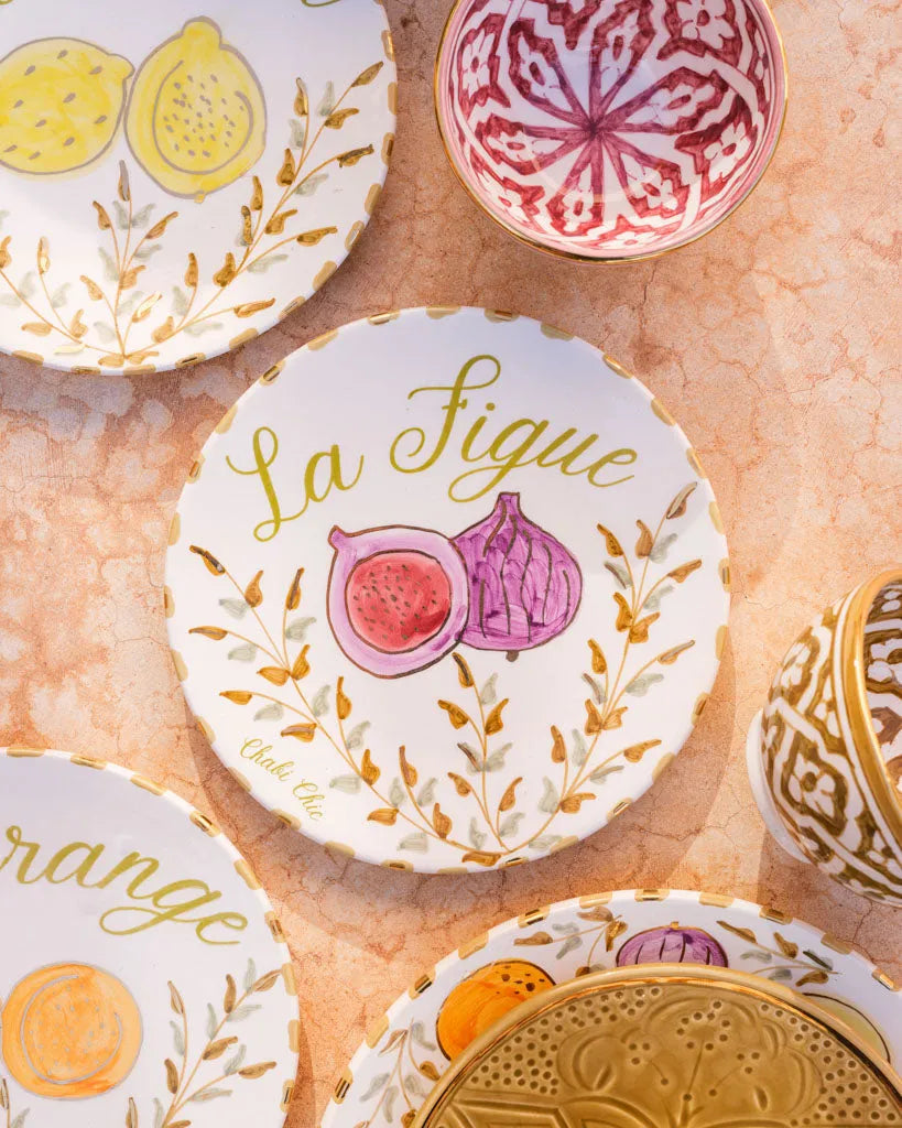 Set of 4 Medium Plates - Tutti Frutti Gold