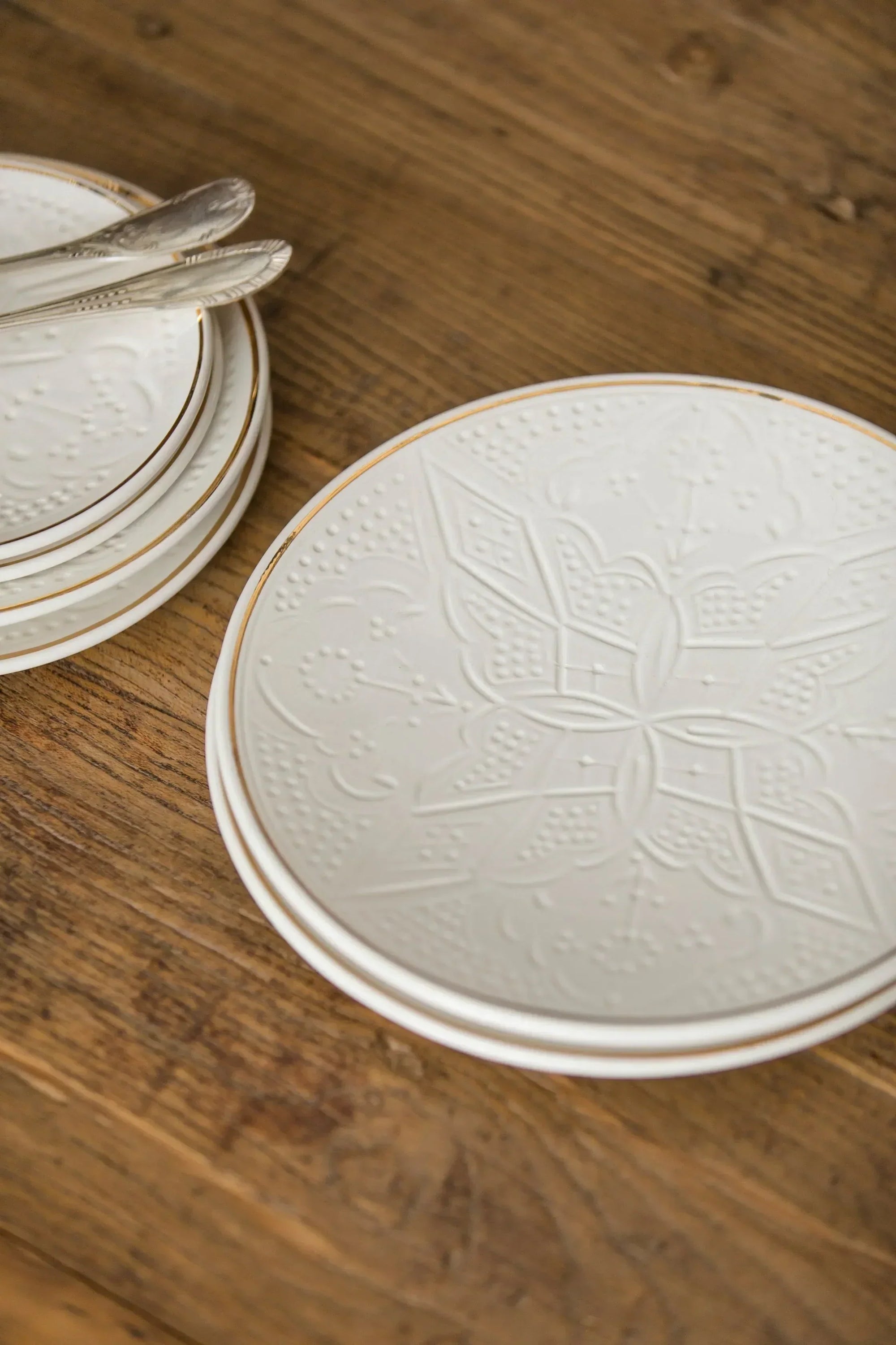 Dinner Plate - White Gold Imprint