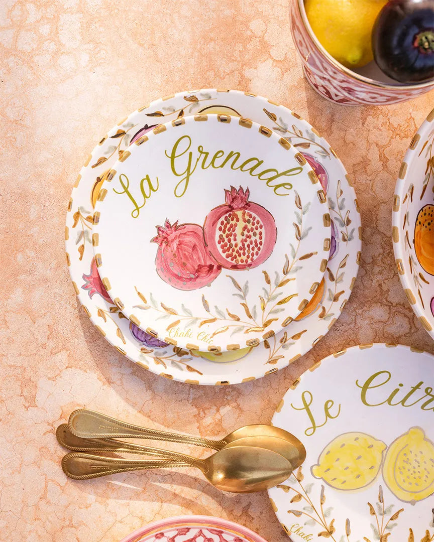 Set of 4 Medium Plates - Tutti Frutti Gold