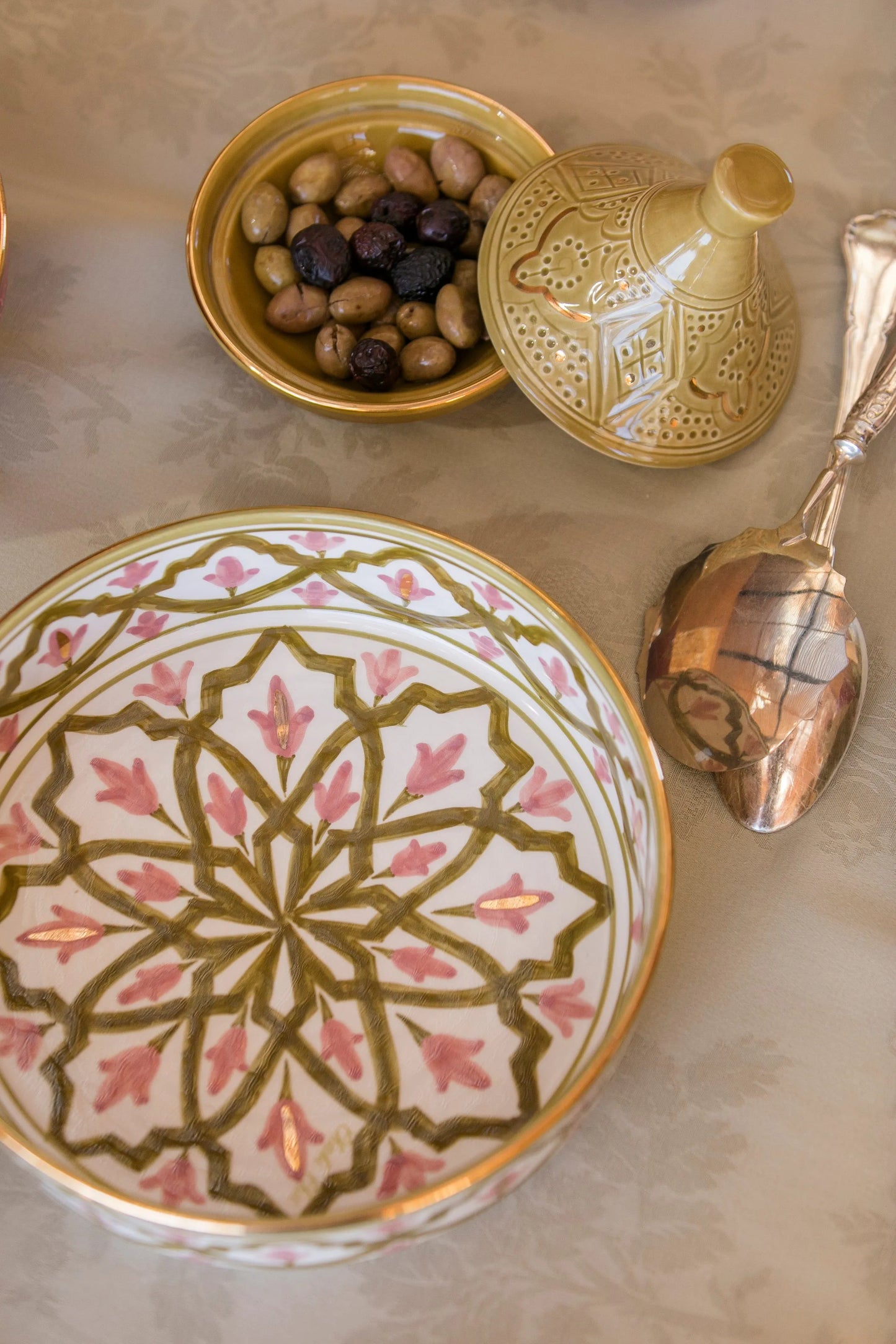 Straight Serving Plate - Khaki Blush Gold