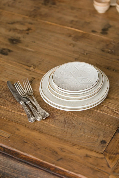 Dinner Plate - White Gold Imprint