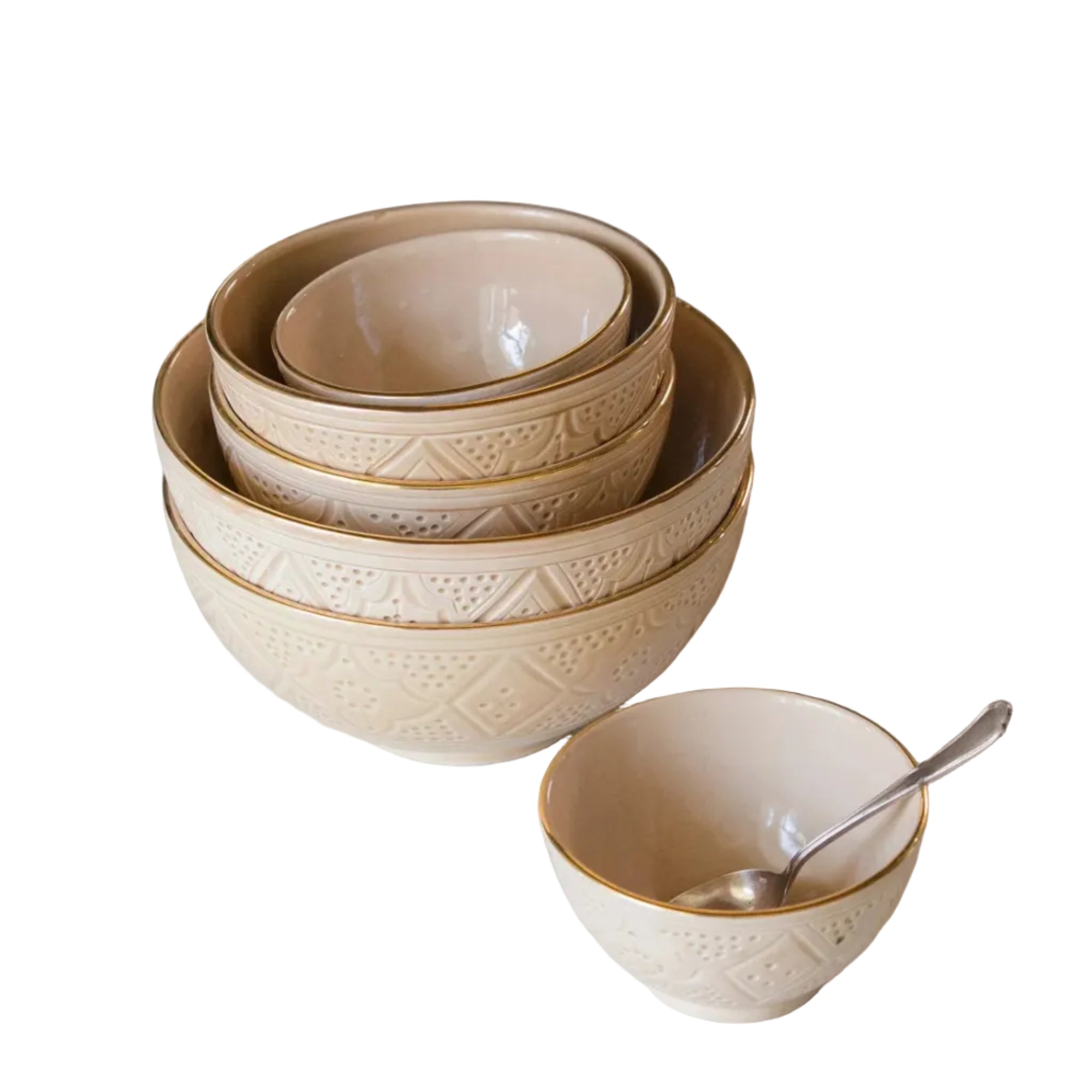 Round Bowl and Salad Bowl - Sahara Gold Imprint