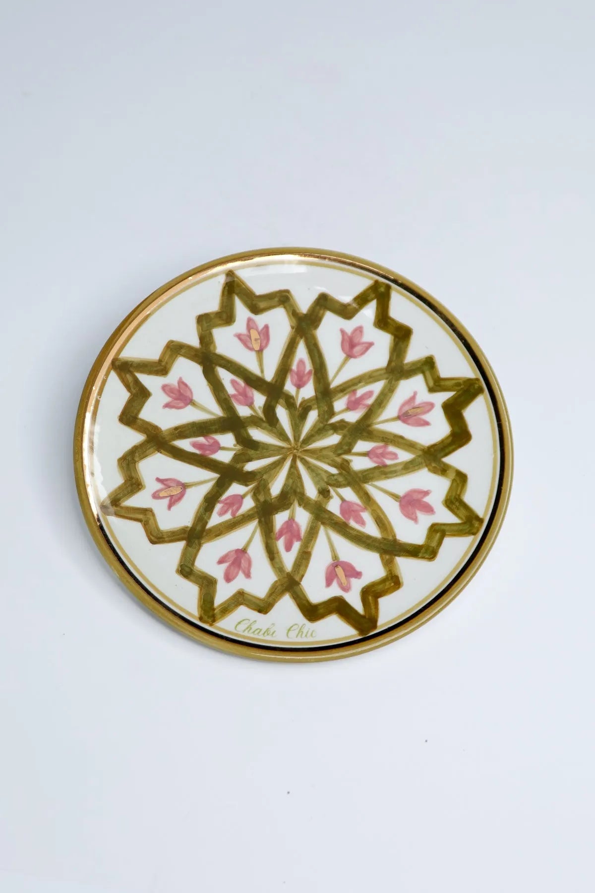 Dinner Plate - Khaki Blush Gold