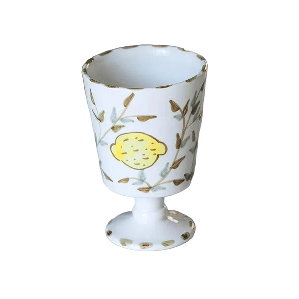Large Stemmed Glass - Fruit Citron Gold