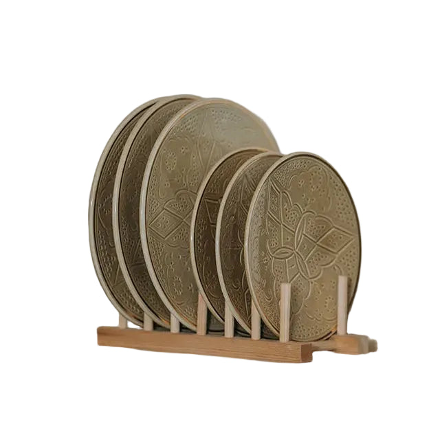 Dinner Plate - Khaki Gold Imprint