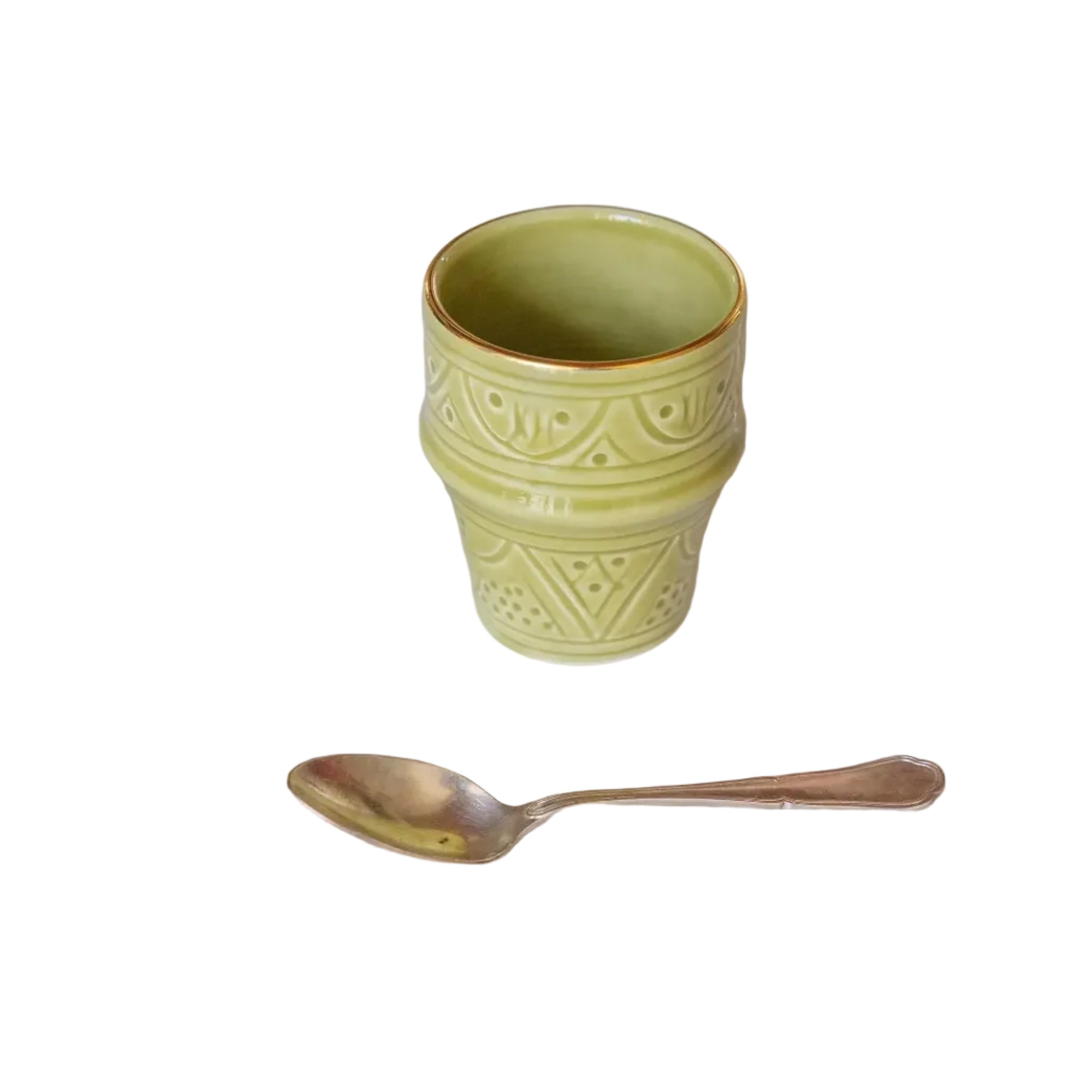 Medium Cup - Khaki Gold Imprint
