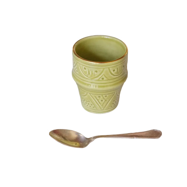 Medium Cup - Khaki Gold Imprint