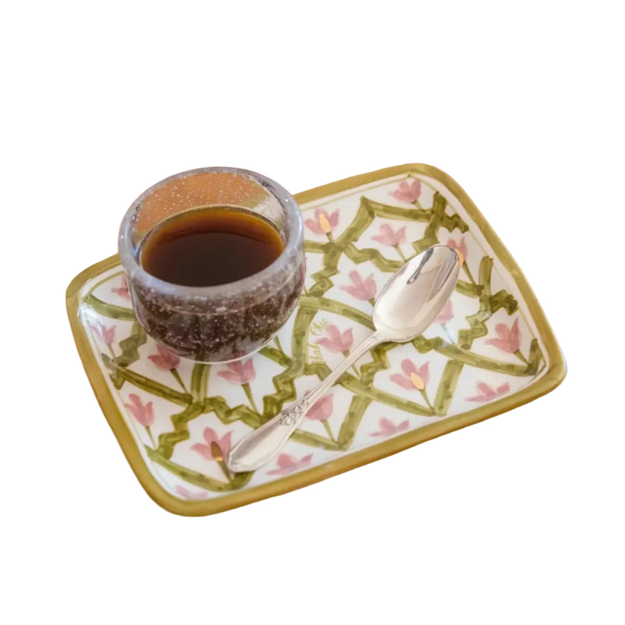 Small Tray - Khaki Blush Gold
