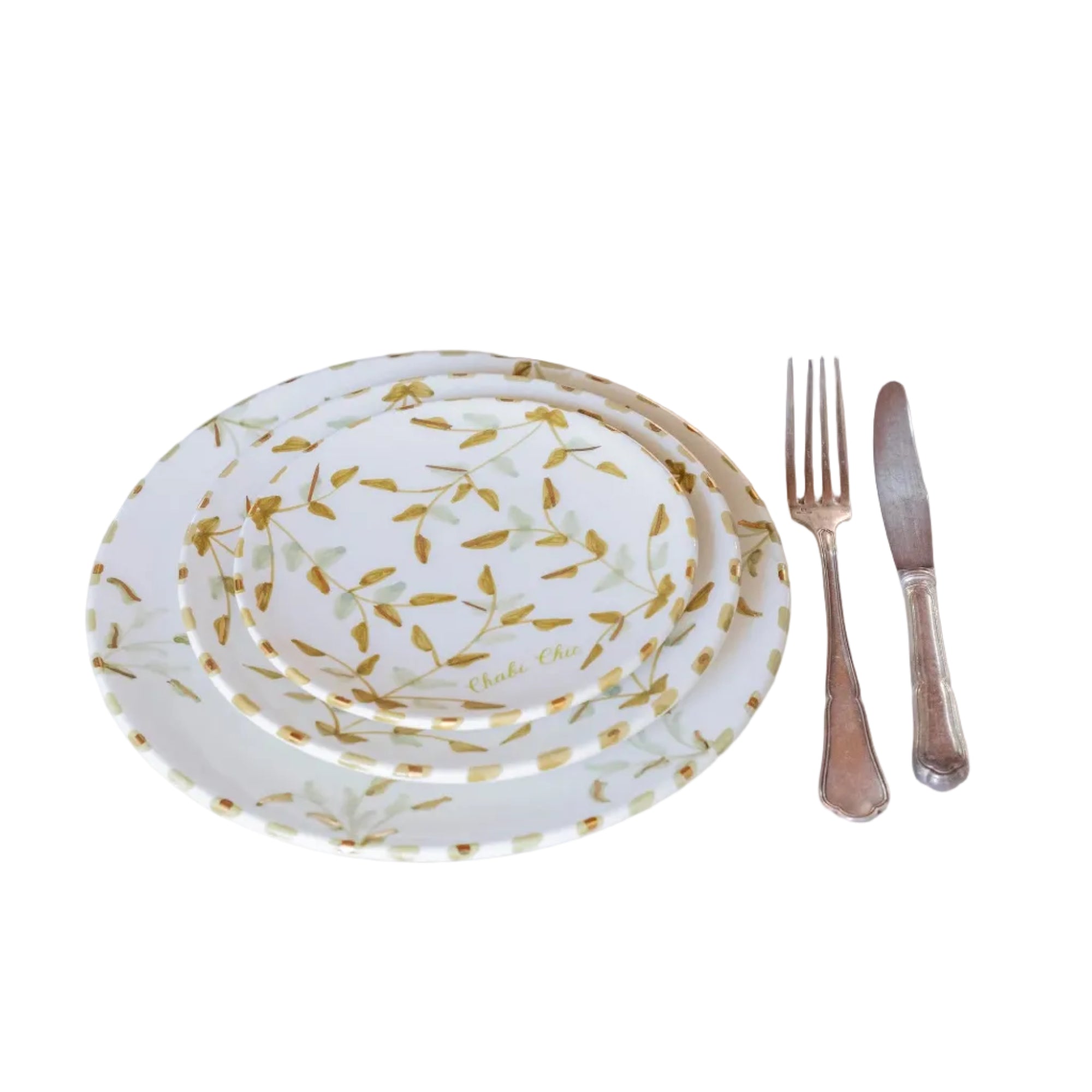 Dinner Plate - Gold Leaves