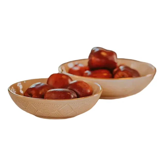 Shallow Salad Bowl - Sahara Gold Imprint