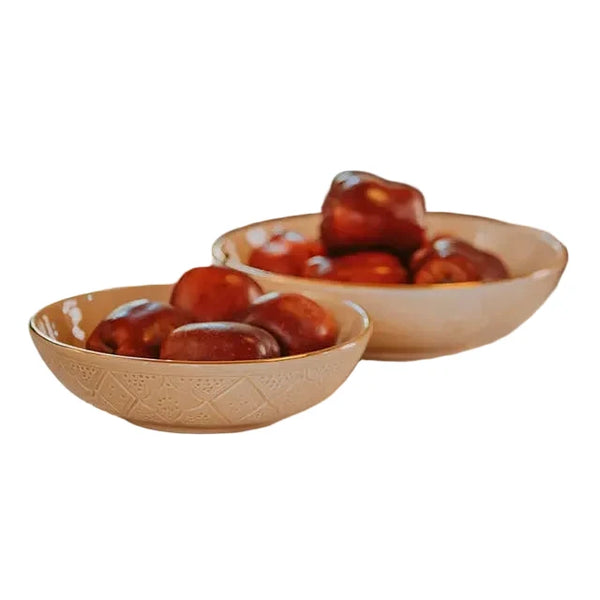 Shallow Salad Bowl - Sahara Gold Imprint