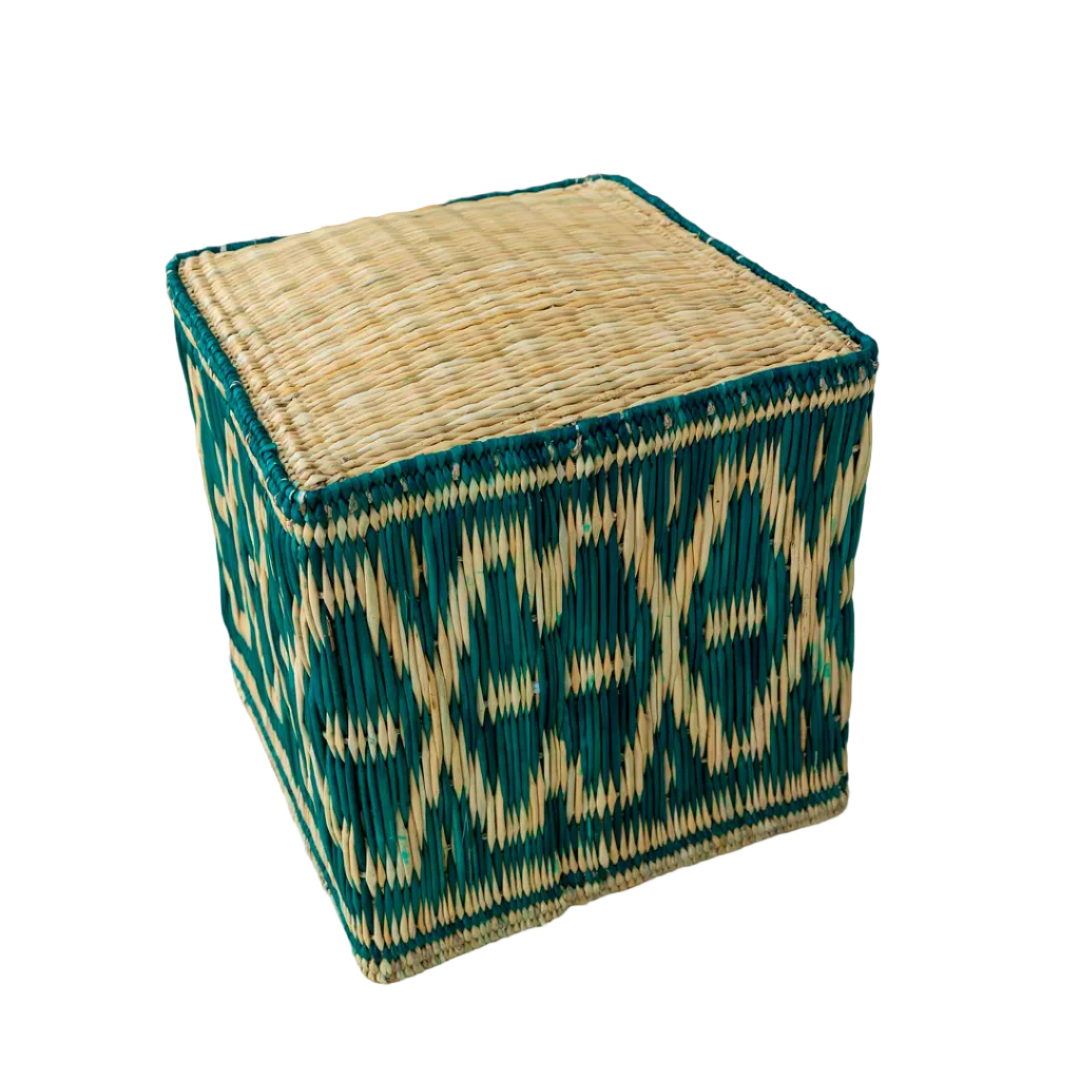Green Woven Stool
