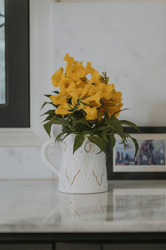 Small Pitcher - White Gold Imprint