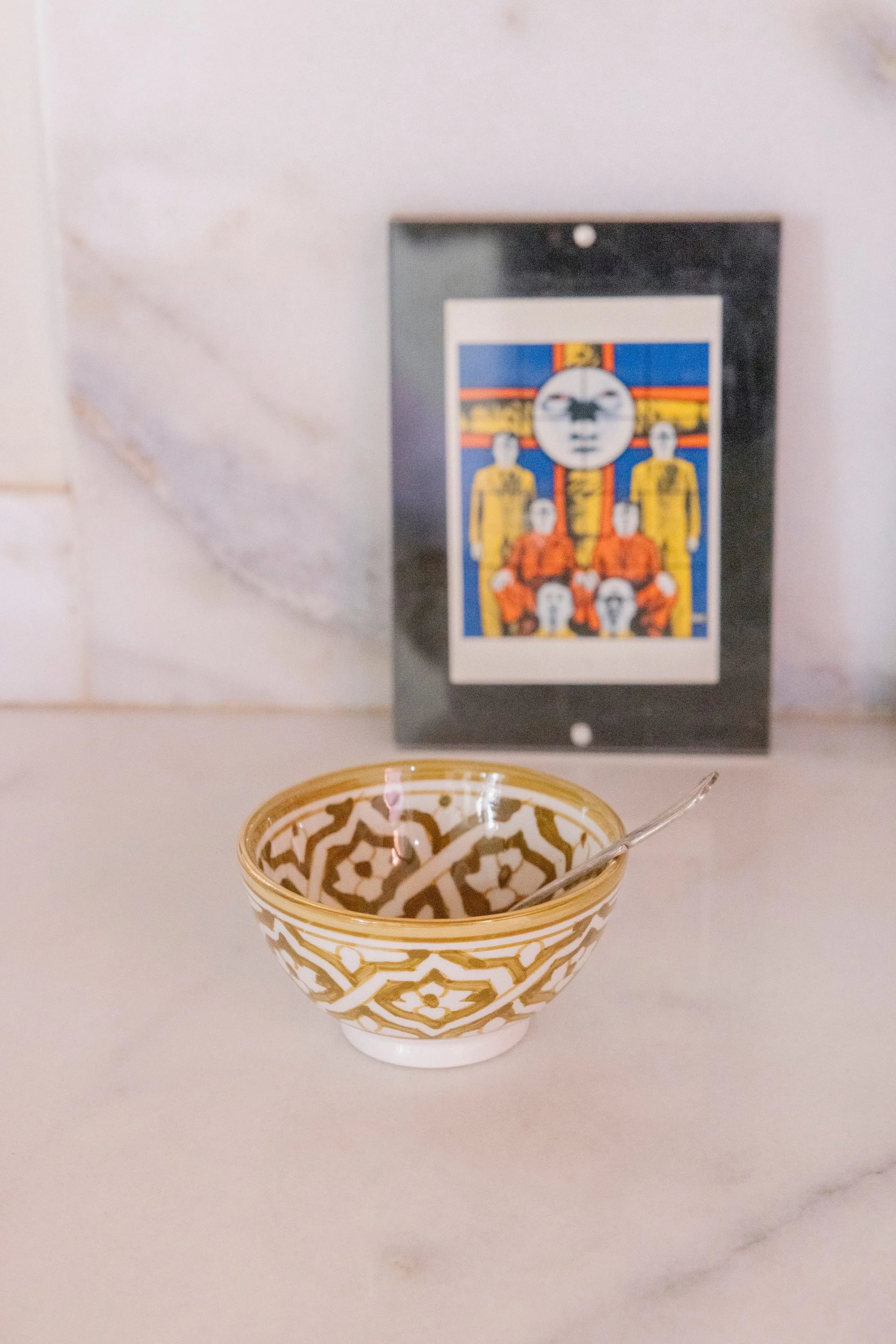 Round Salad Bowl - Fassia Khaki Gold