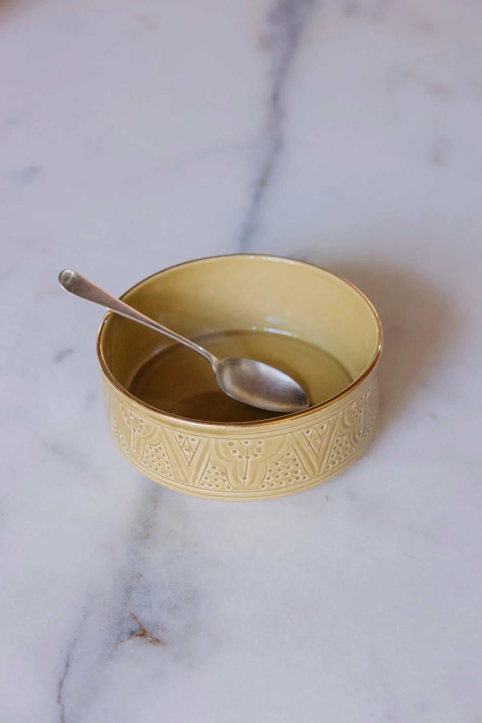 Straight Serving Plate - Khaki Gold Imprint