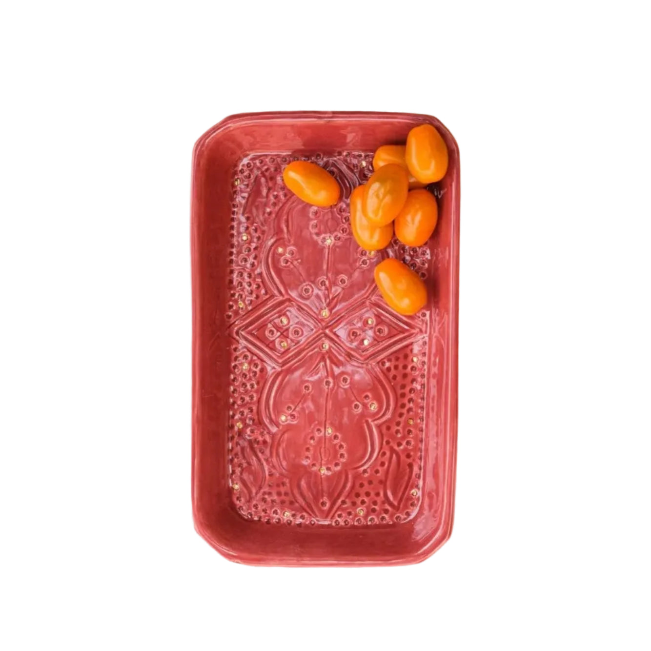 Rectangular Serving Tray - Aubergine Gold Imprint