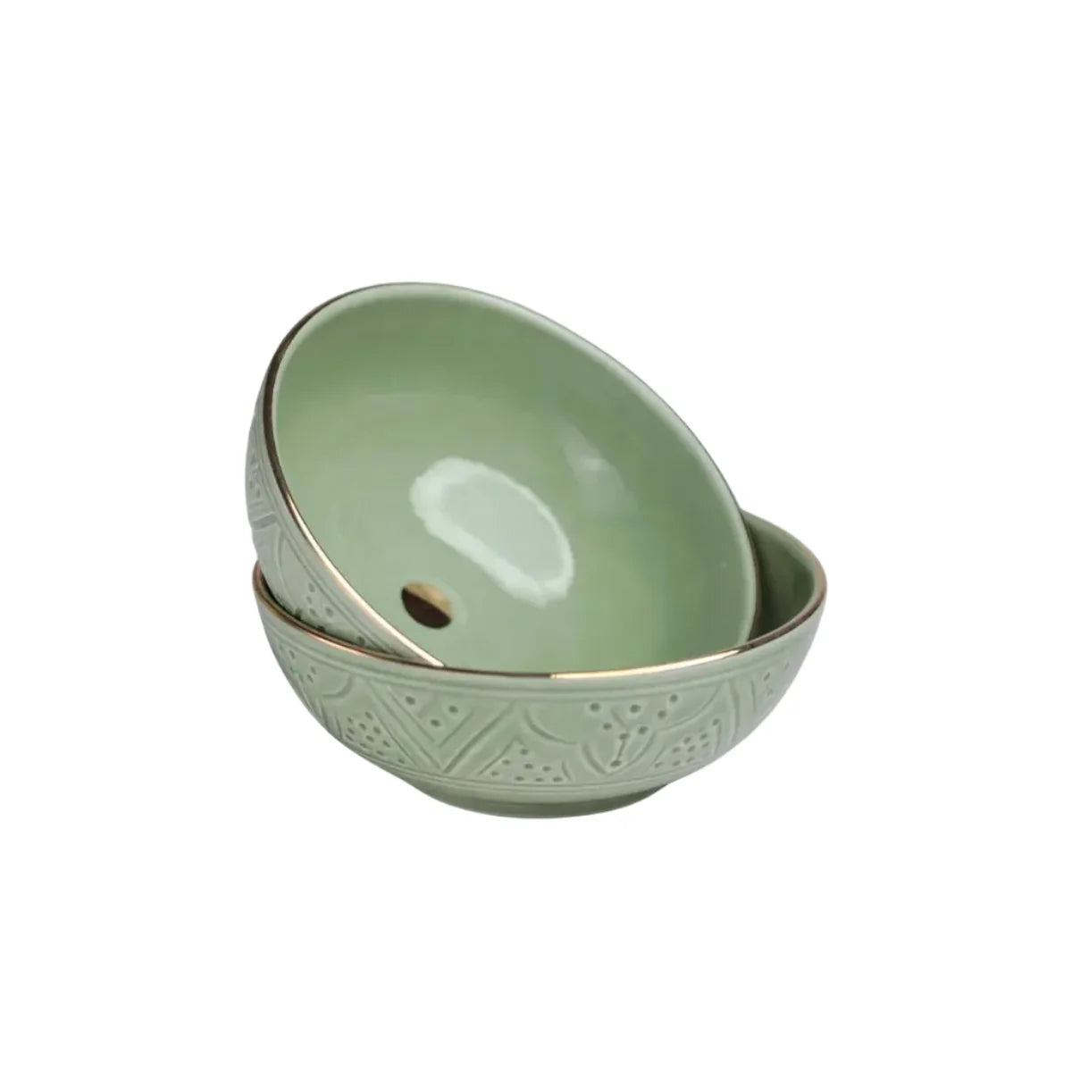 Shallow Bowl - Mint Gold Imprint