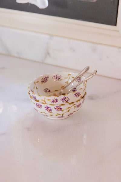 Shallow Bowl - Iris Gold Flower