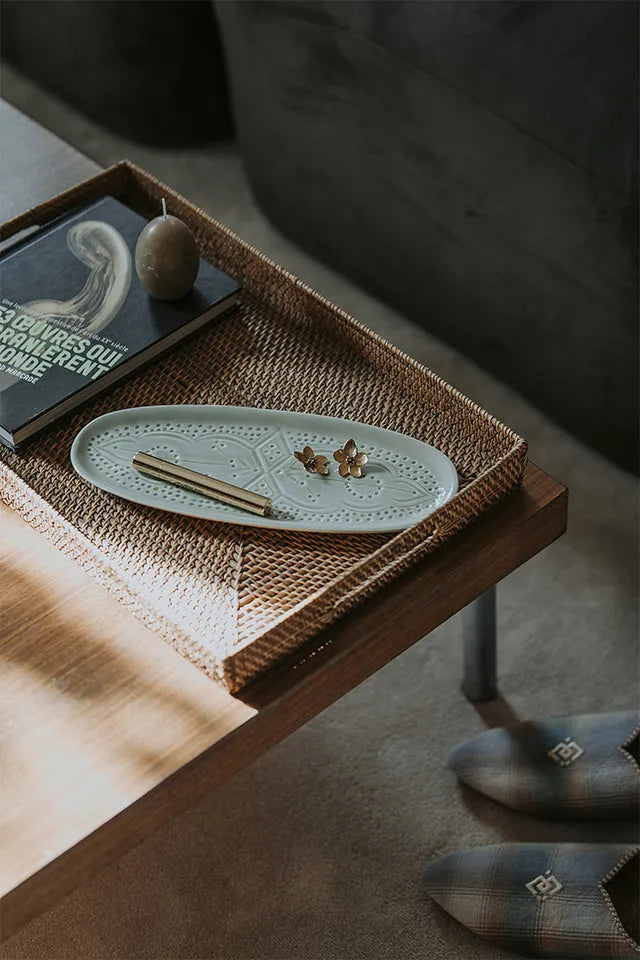 Oval Tray - Mint Gold Imprint
