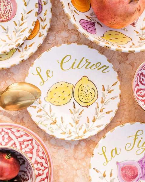 Set of 4 Medium Plates - Tutti Frutti Gold