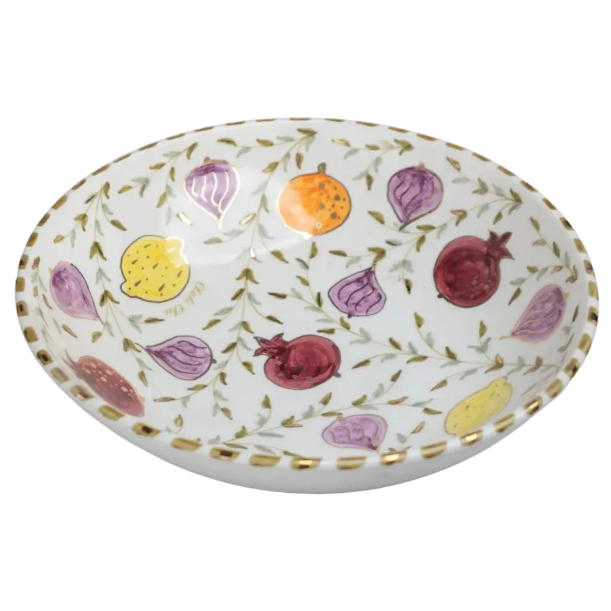 Large Low Salad Bowl - Tutti Frutti Gold