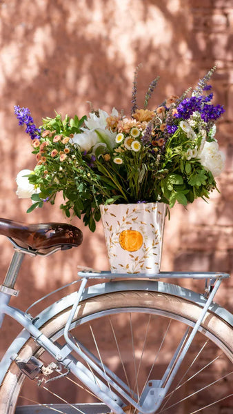 Planters or Vases - Fruit Orange Gold