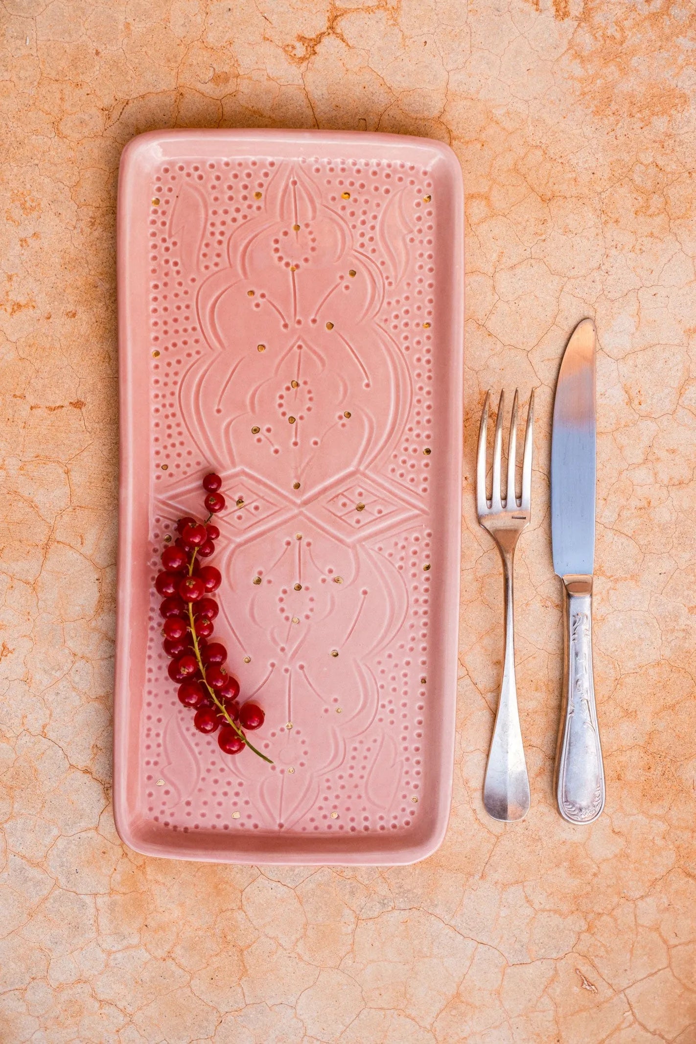 Long Rectangular Tray - Blush Gold Imprint