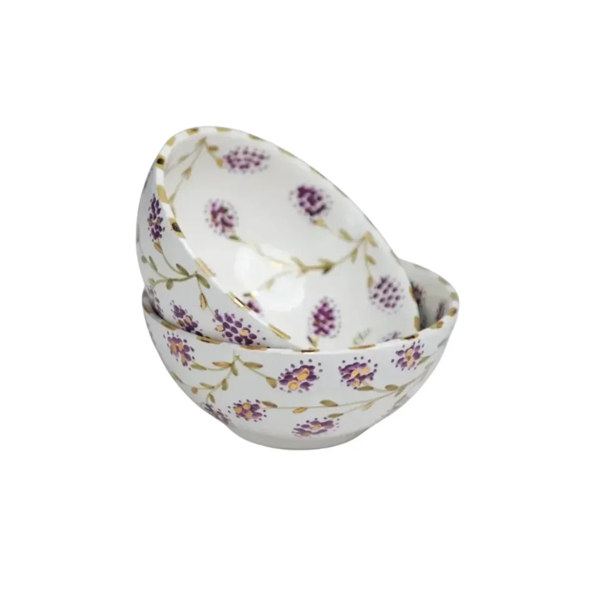 Shallow Bowl - Iris Gold Flower