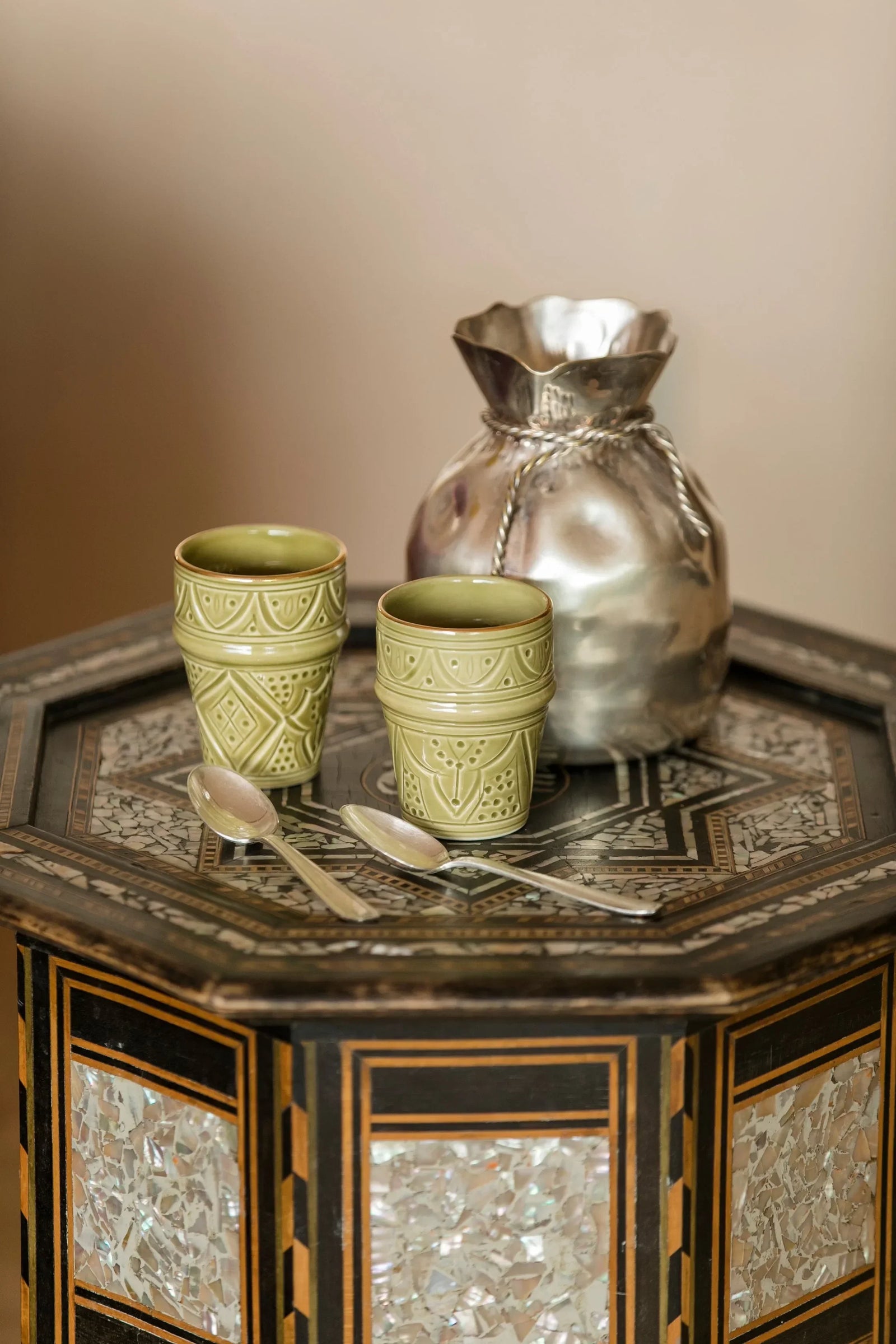 Medium Cup - Khaki Gold Imprint