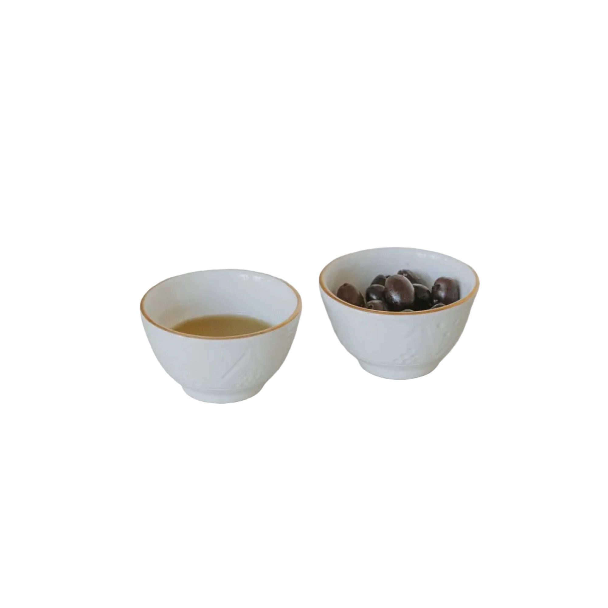 2 Mini Snack Bowls - White Gold Imprint