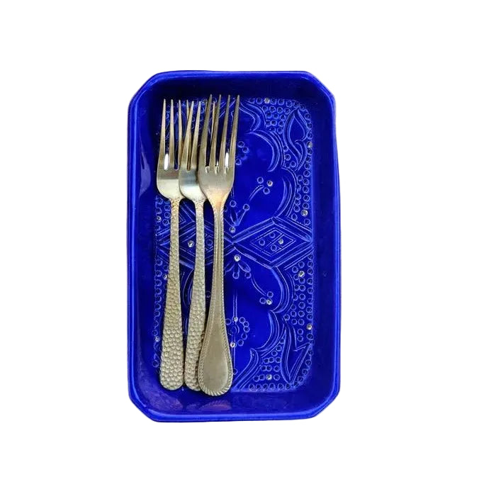 Rectangular Serving Tray - Majorelle Blue Gold Print
