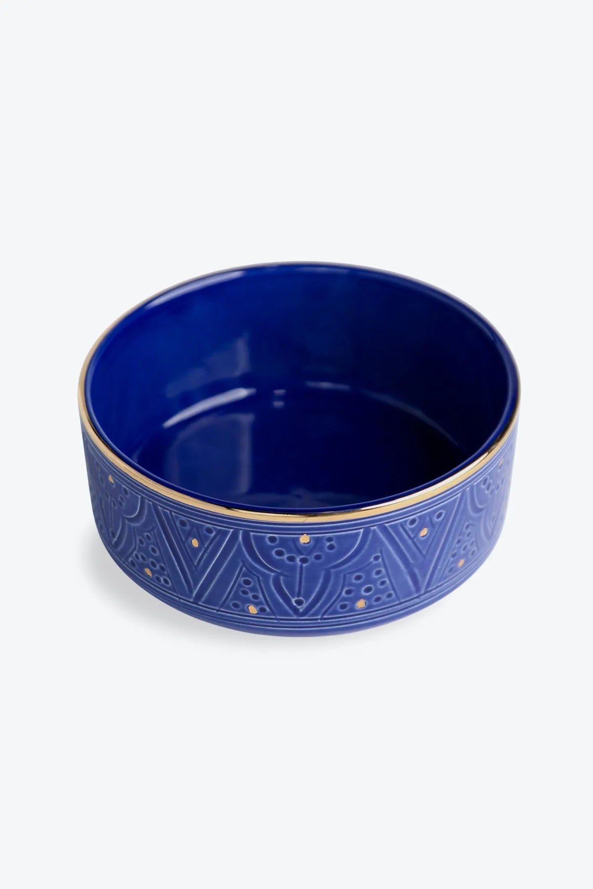 Straight Serving Plate - Majorelle Blue Gold Imprint