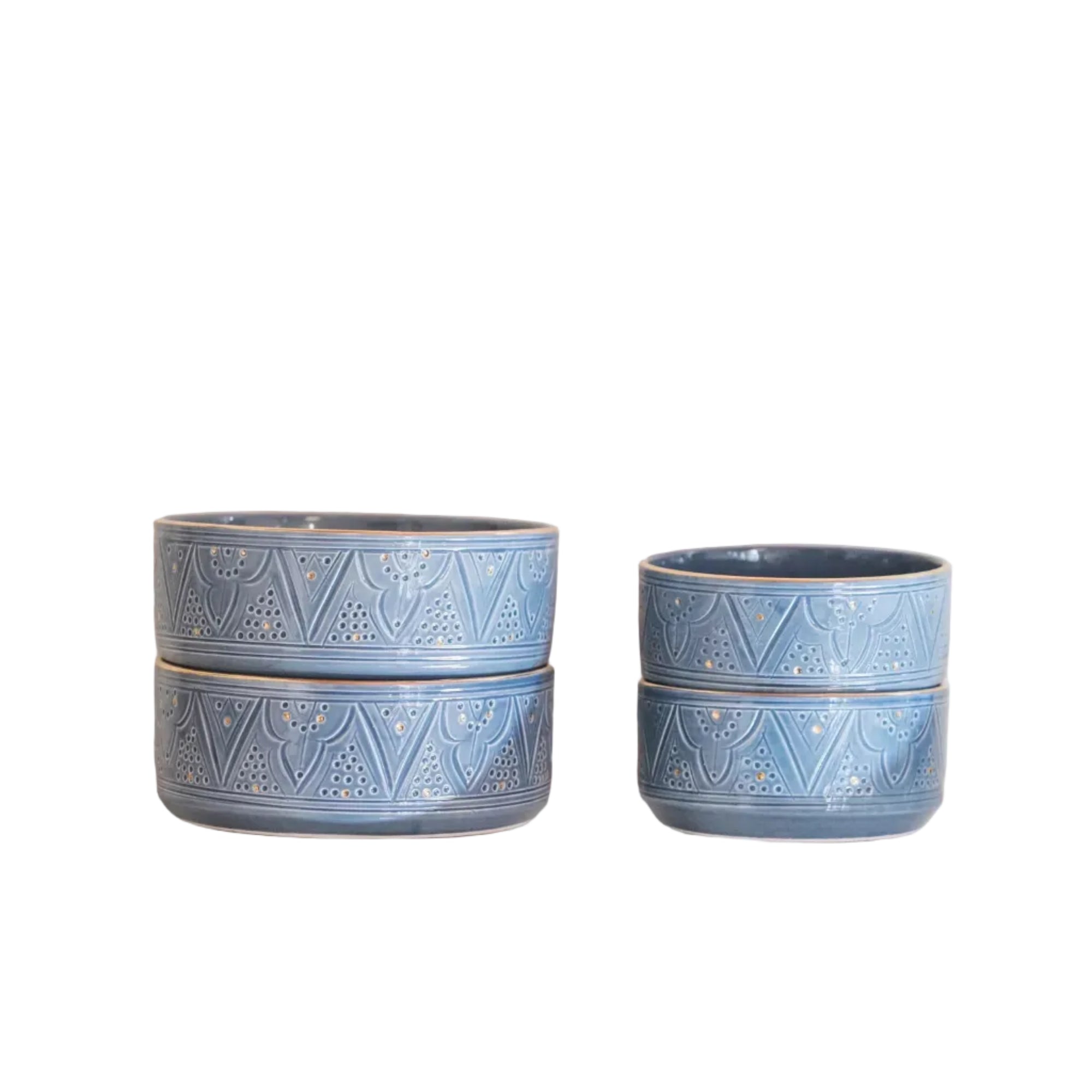 Straight Serving Plate - Blue Stone Gold Imprint