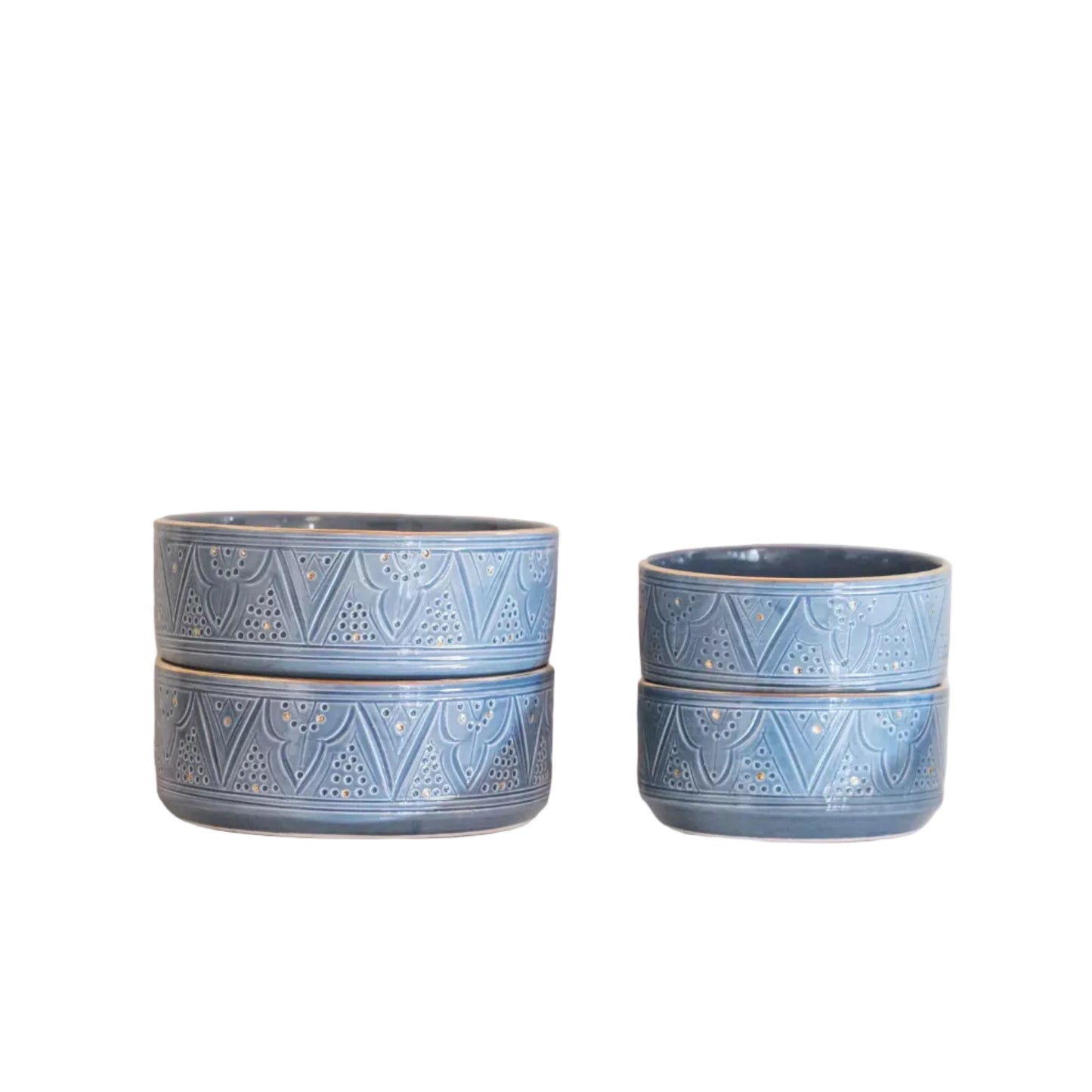 Straight Serving Plate - Blue Stone Gold Imprint