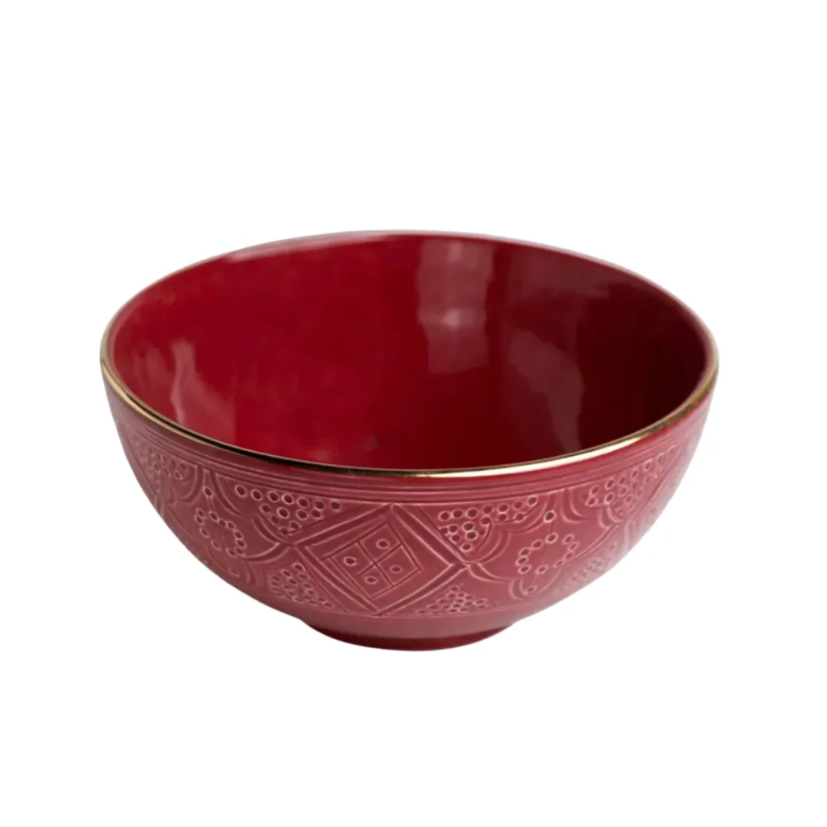 Round Bowl and Salad Bowl - Aubergine Gold Imprint