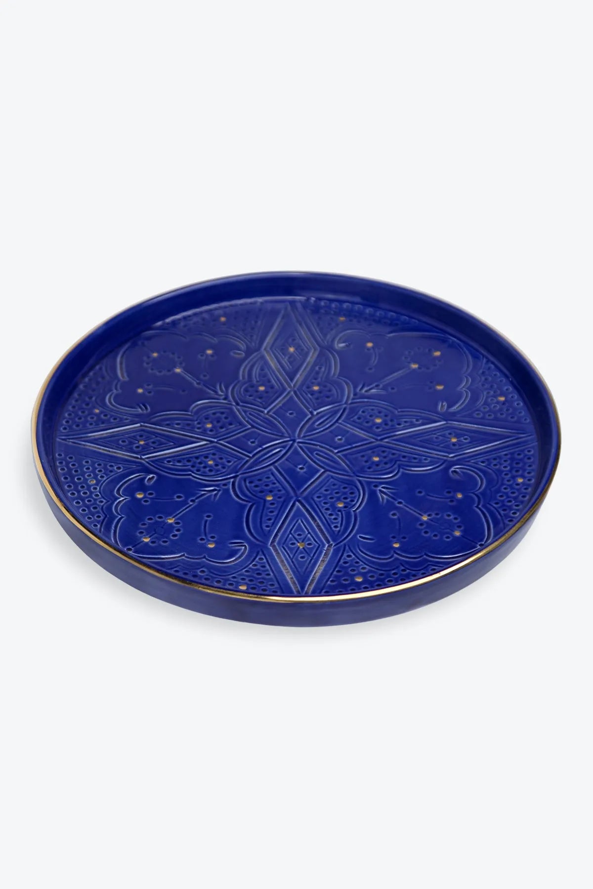 Round Tray - Majorelle Blue Gold Imprint