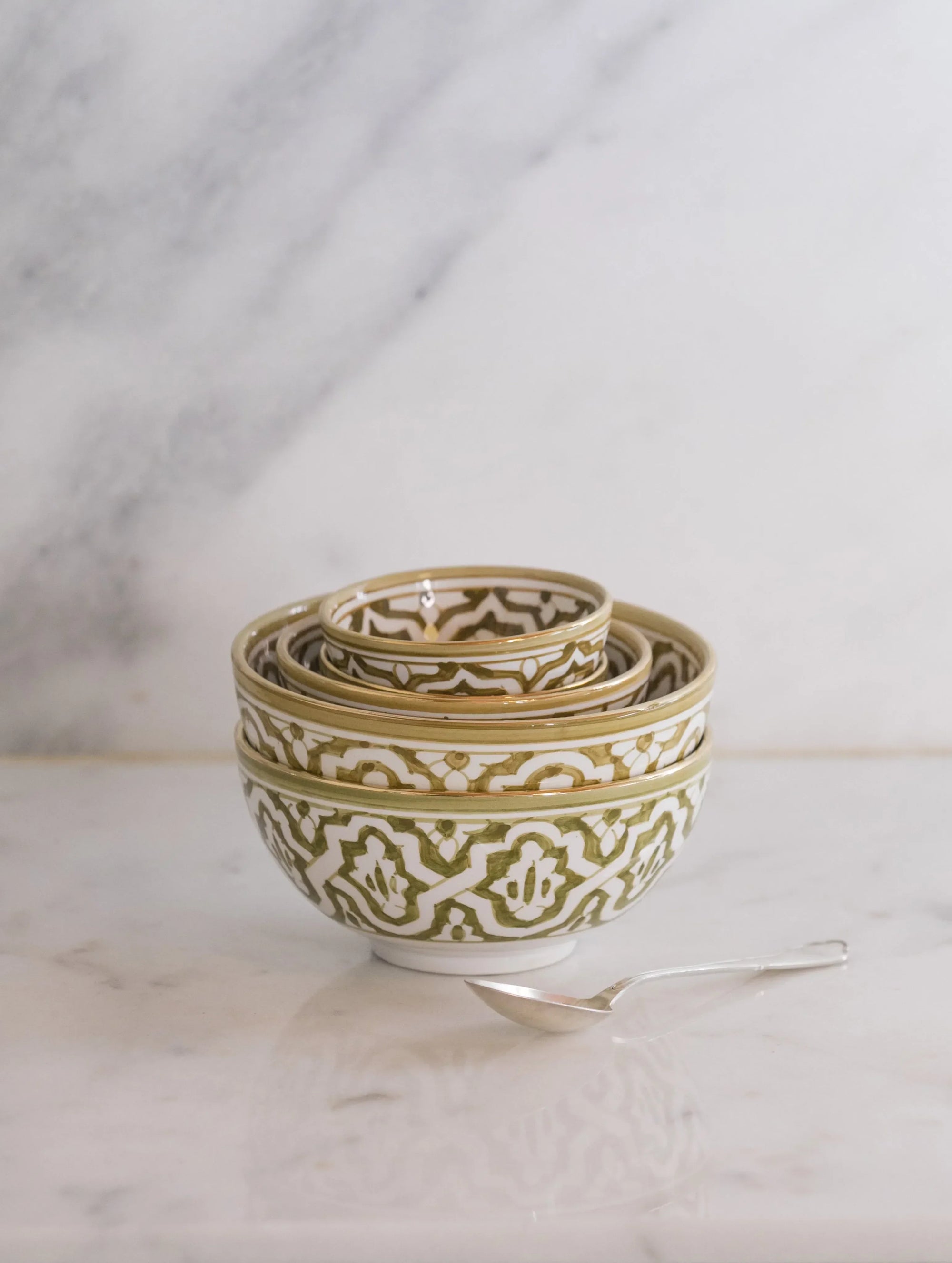 Round Salad Bowl - Fassia Khaki Gold