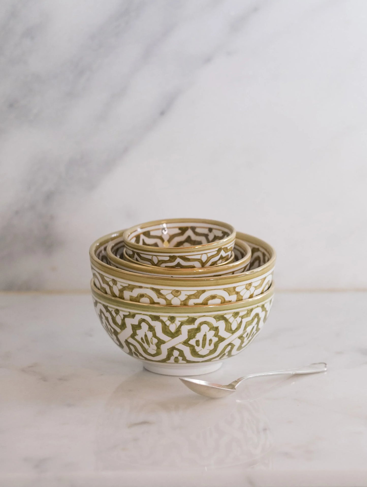 Round Salad Bowl - Fassia Khaki Gold
