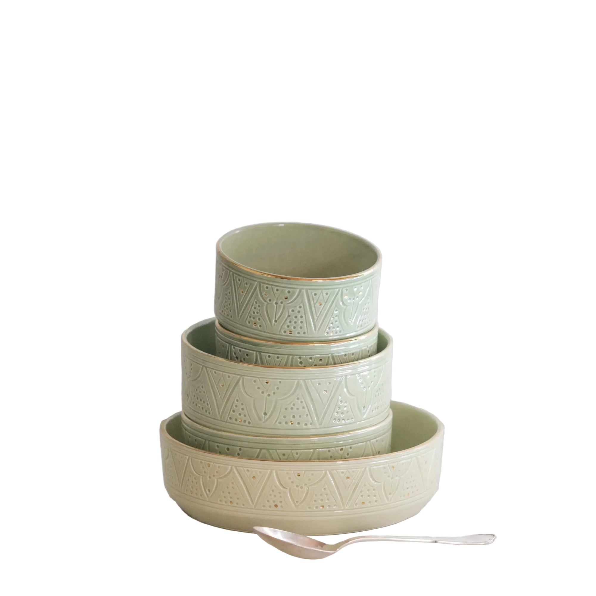 Straight Serving Plate - Mint Gold Imprint