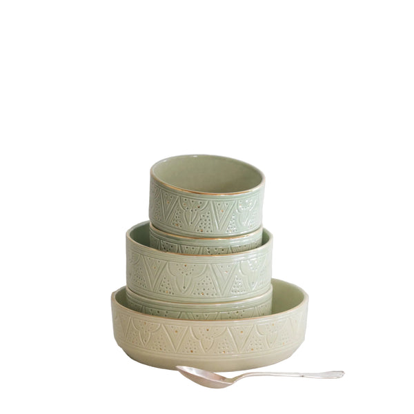 Straight Serving Plate - Mint Gold Imprint