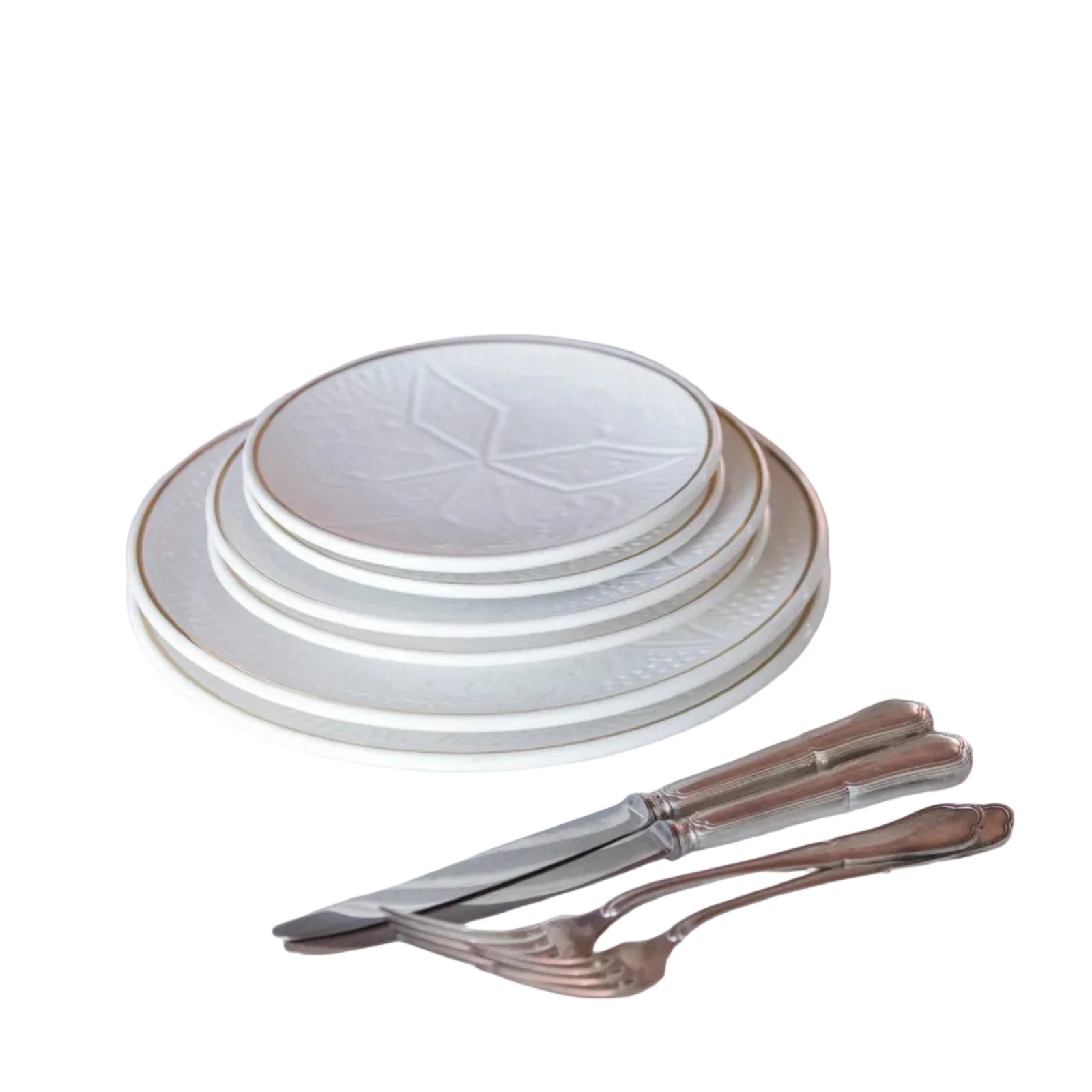 Dinner Plate - White Gold Imprint